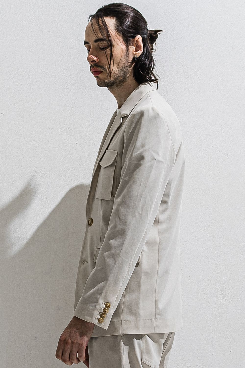 PS-65 JACKET / ミリタリーテイスト 2Bテーラードジャケット (ベージュ) (2月中旬入荷予定) ※オーダー締切12/13(土)17:00