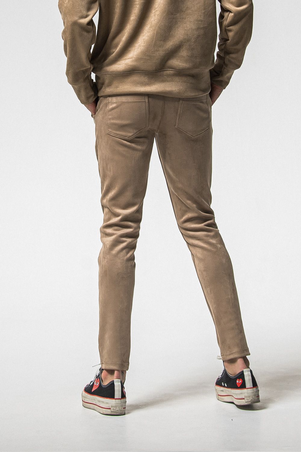 CHRIS EASY HEAT TUCK PANTS / スウェードジャージー スラックスイージータックパンツ (ブラウン) (1月上旬入荷予定) ※オーダー締切：9月1日(月)18:00