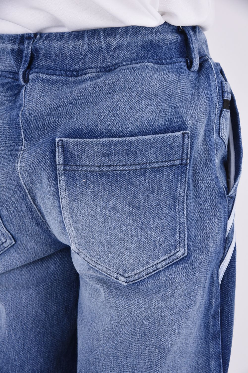 EDGE DENIM SEMI WIDE PT / エコレザーライン セミワイド イージーデニムパンツ (ダークインディゴ)