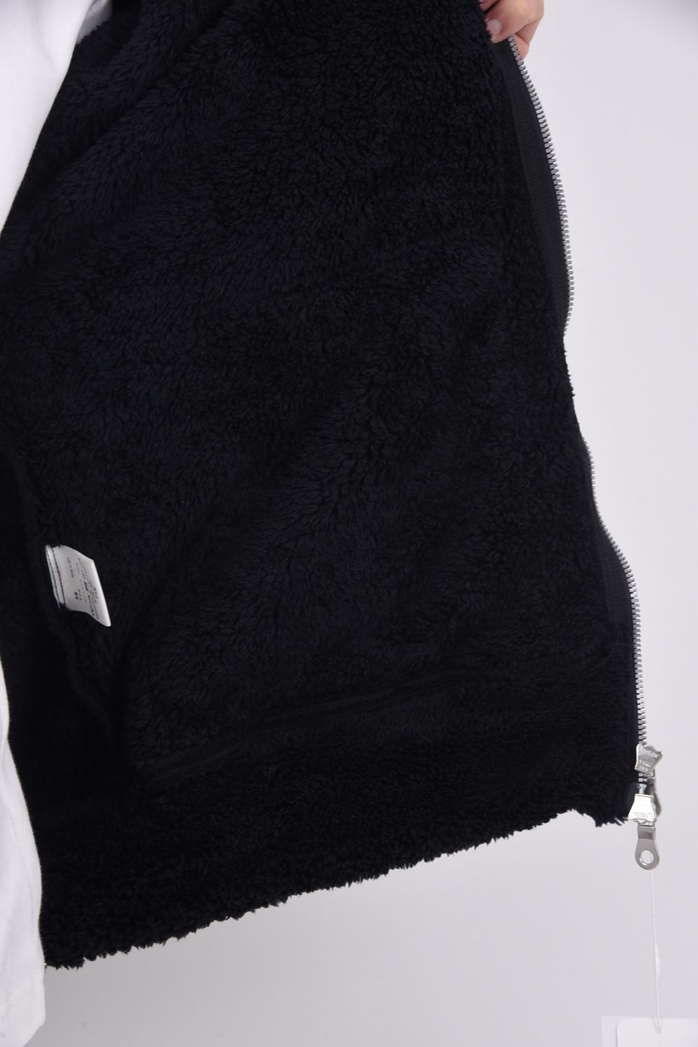 BOA ZIP LOOSE HOODIE / シルキーボア ジップアップ パーカー (ブラック)