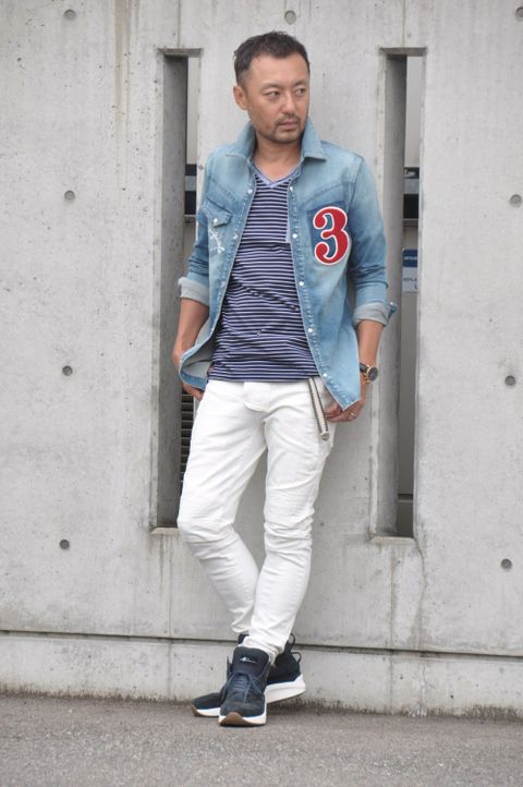 AKMバイカーデニムstyling　No.1