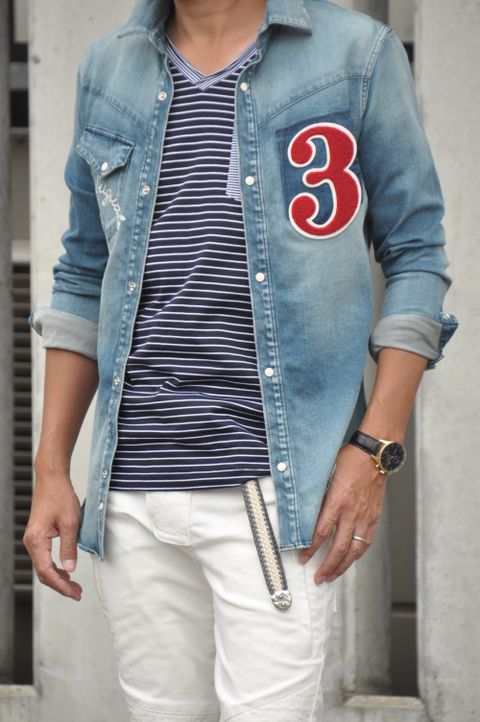 AKMバイカーデニムstyling　No.1