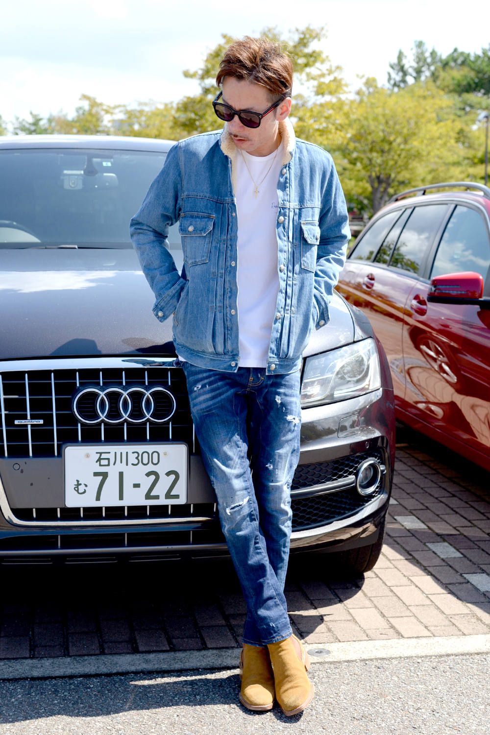 『車と服』 “「ラフに」タフでクールな車には大人カジュアルで海までドライブへ!”