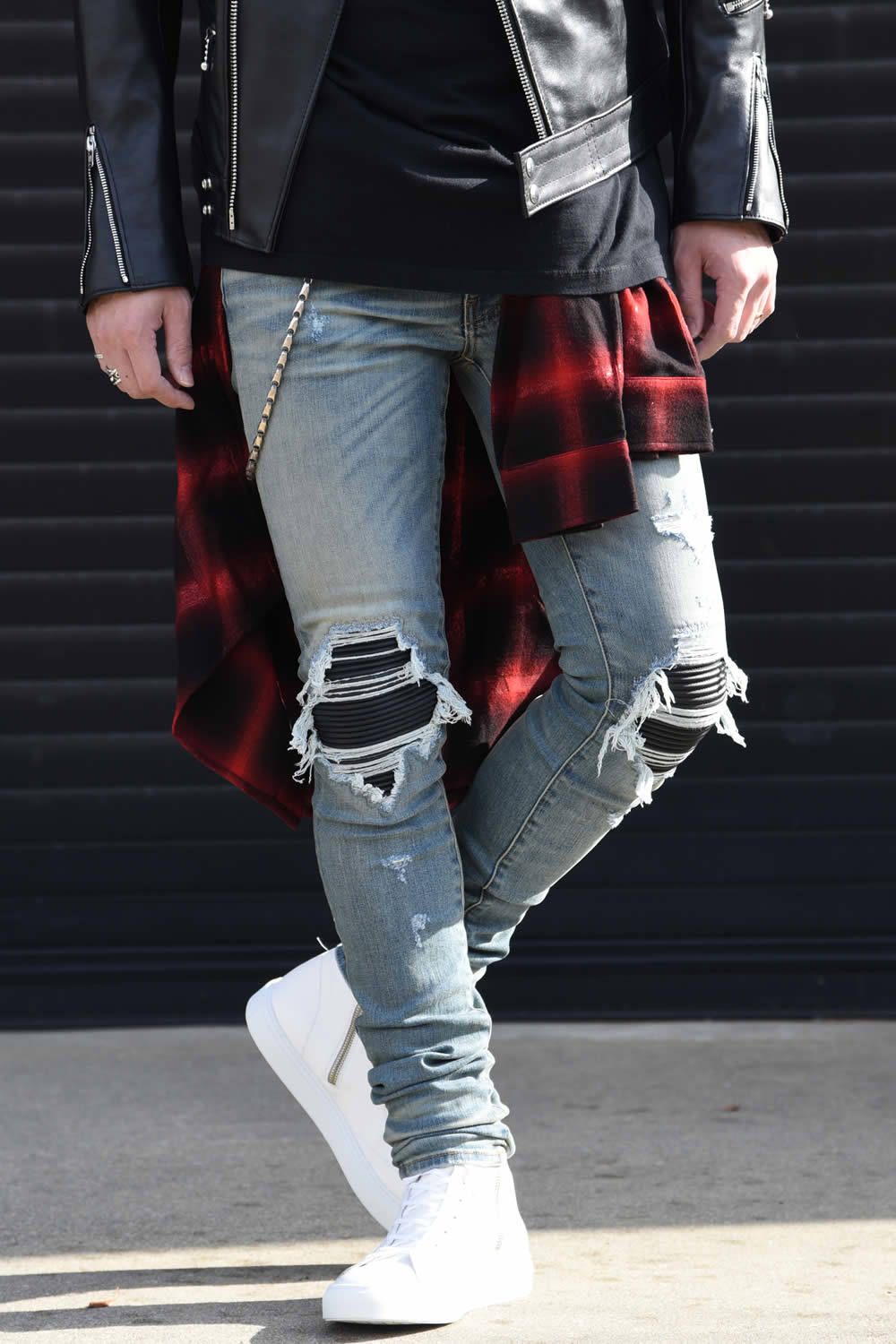 <AMIRI>と<Lewis Leathers>を贅沢に組み合わせてスタイリングを組んでみました。