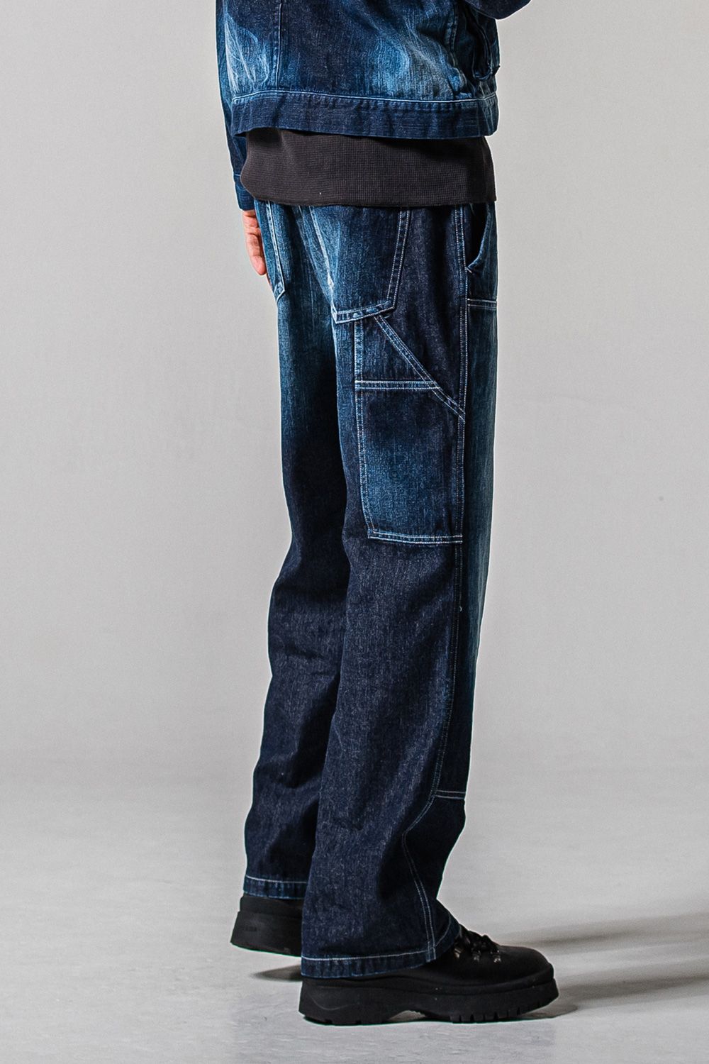 DOUBLE KNEE PT / ダブルニー ワークデニムパンツ (ダークインディゴ) (2月中旬入荷予定)