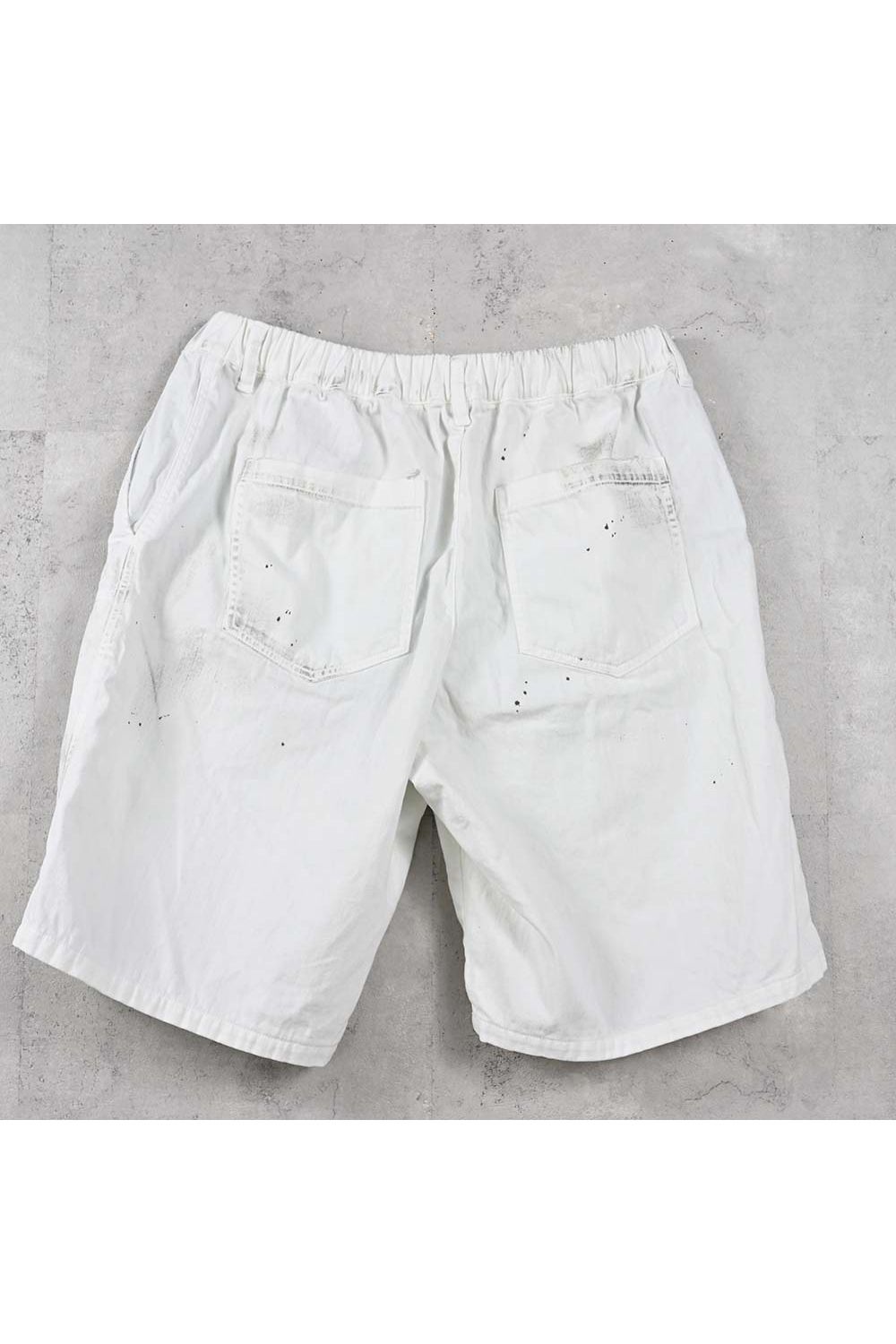 DOUBLE KNEE SHORTS / ダンガリー生地 ダブルニーハーフパンツ (ホワイト) (6月上旬入荷予定) ※オーダー締切:2月15日(日)18時