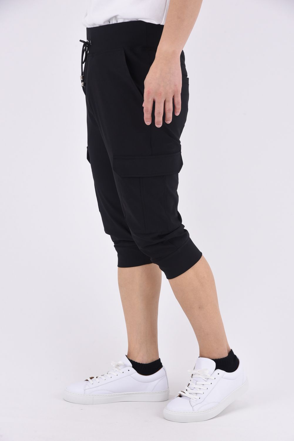 cargo cropped PT / カーゴ クロップド ジャージパンツ ブラック