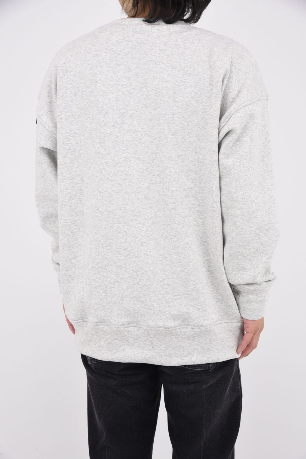 COLLEGE VELOURS FLEECE DORP TRAINER / カレッジロゴ 裏起毛 ルーズトレーナー グレーレッド