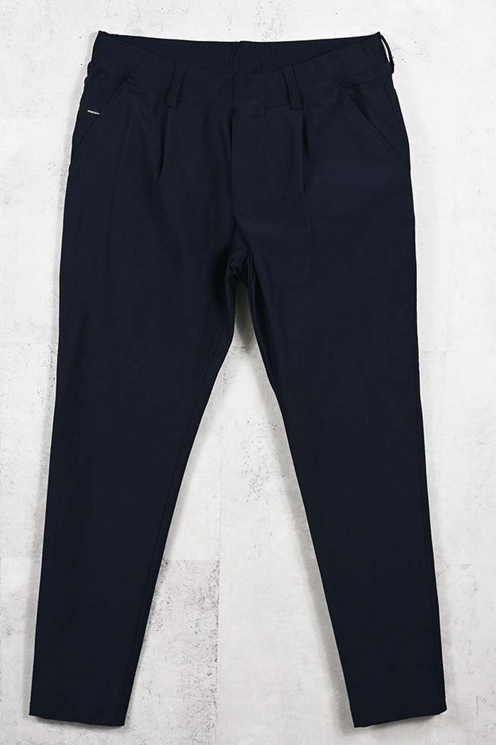 CHRIS EASY HEAT TUCK PANTS / 裏起毛 ナイロンストレッチ スラックスイージータックパンツ (ネイビー) (10月末入荷予定) ※オーダー締切：9月1日(月)18:00