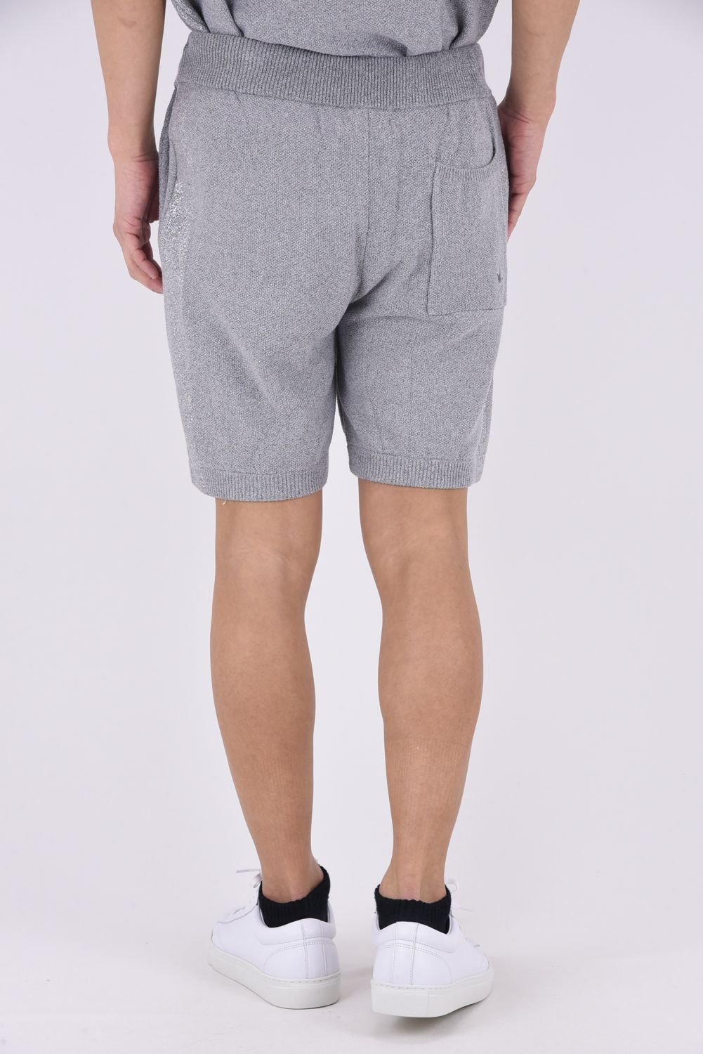 【26SS】 PARTIAL FOIL PRINT SHORTS KNIT / 箔プリント ニットショーツ (グレー)