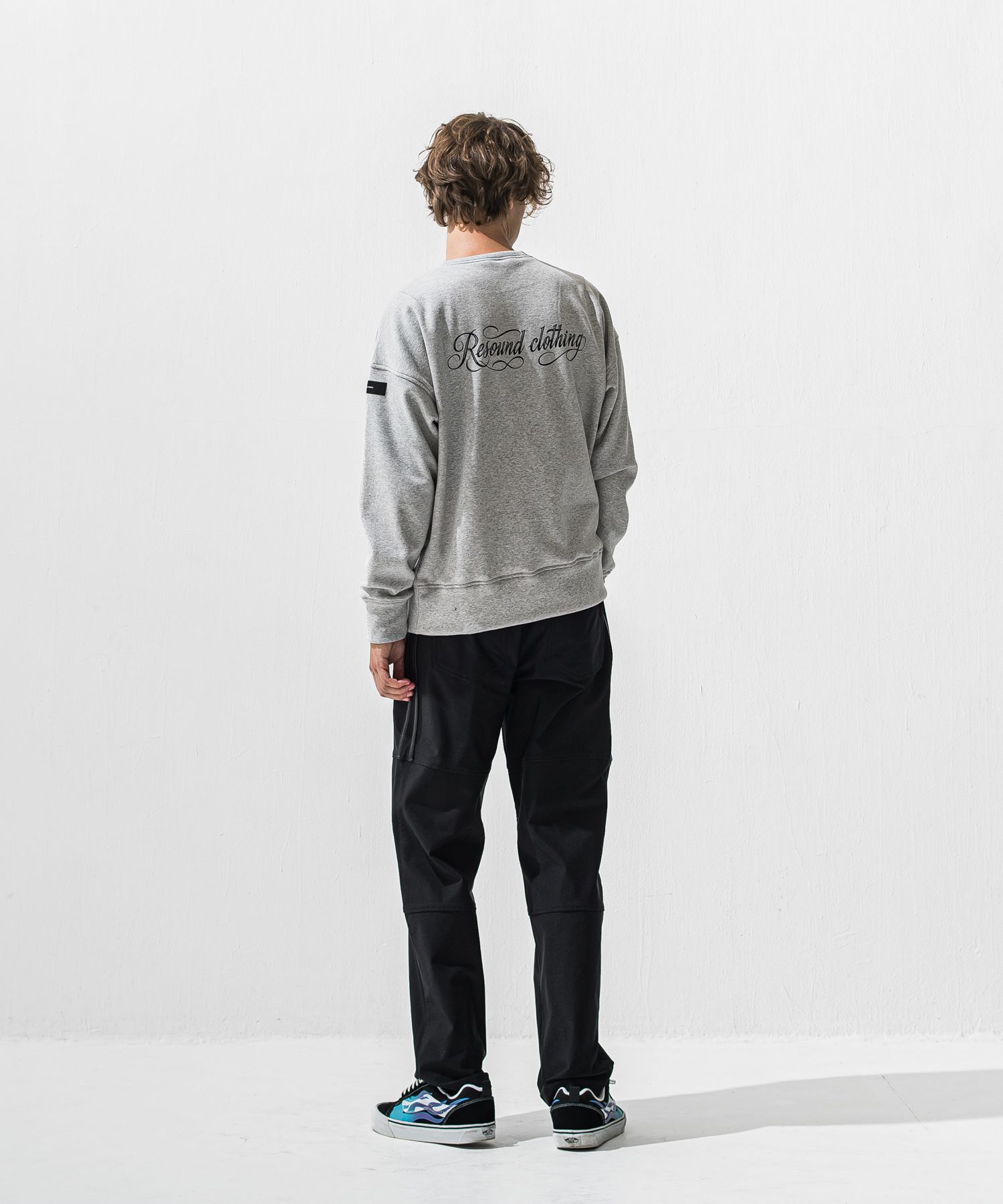 PIN ST RC VELOURS FLEECE DROP TRAINER / ピンストライプロゴ 裏起毛 ルーズトレーナー (グレー) (11月上旬入荷予定) ※オーダー締切:9月7日(月)17時