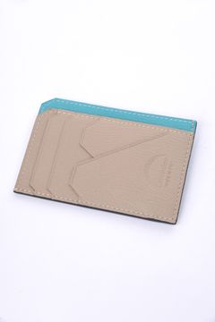 【残り1点】 MINI WALLET / LA354 ゴートレザー スマートミニウォレット アクア / ベージュ