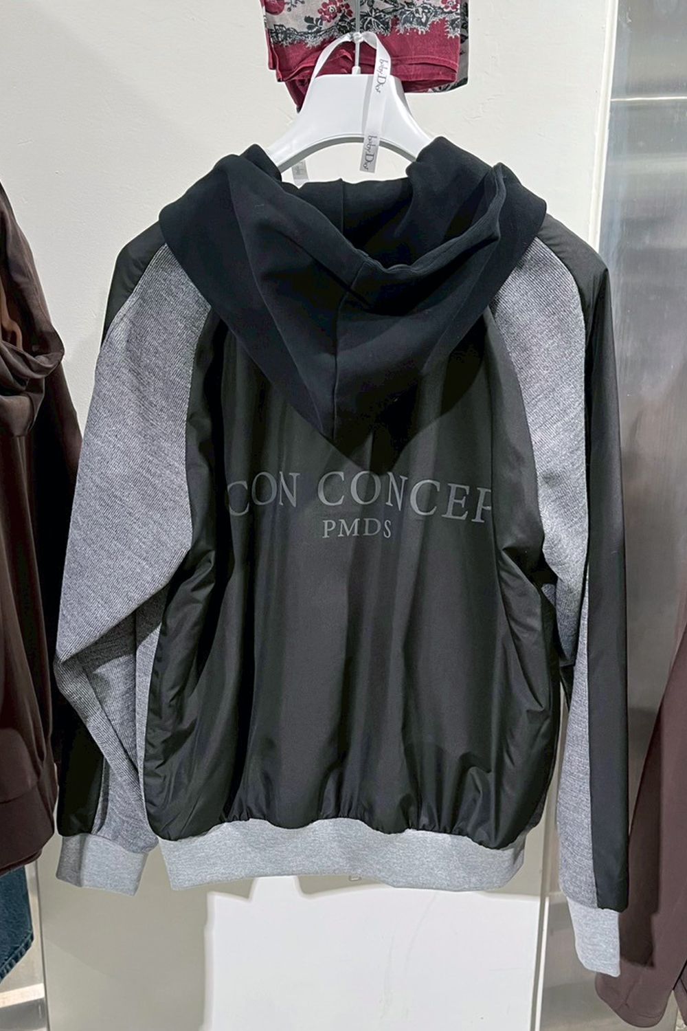 【26AW】 ICON JACKET / ウール混 ツートーン ジップアップ スウェットパーカー (グレー) (9月入荷予定)