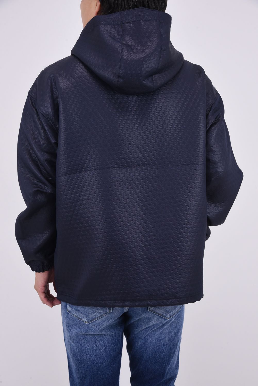 quilting coach hoodie / キルティング コーチジャケットパーカー ネイビー