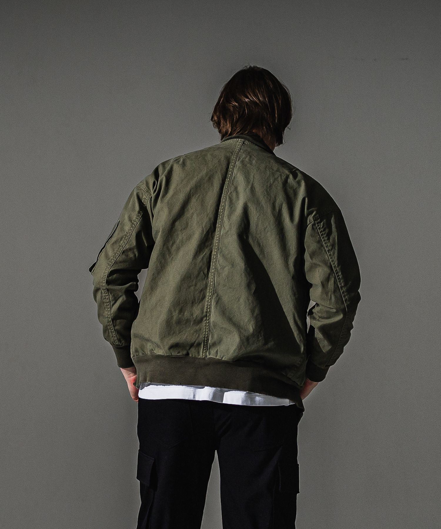 David JACKET / ドロップショルダー ヴィンテージ加工 フライトジャケット (カーキ) (8月末入荷予定) ※オーダー締切:5月23日(土)17時