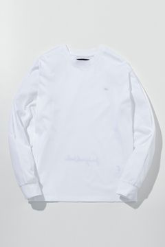 【26SS】 GRADIENT RHINESTONE LONG T-SHIRT / グラデーション ラインストーンロゴ ロングスリーブTシャツ (ホワイト) (1月中旬入荷予定)