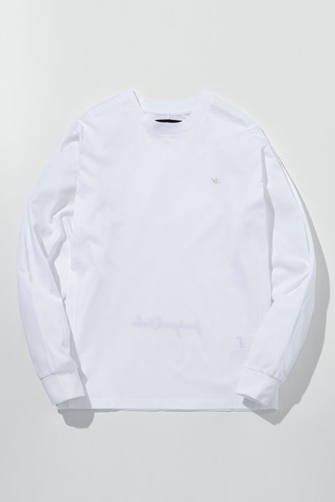 【26SS】 GRADIENT RHINESTONE LONG T-SHIRT / グラデーション ラインストーンロゴ ロングスリーブTシャツ (ホワイト)