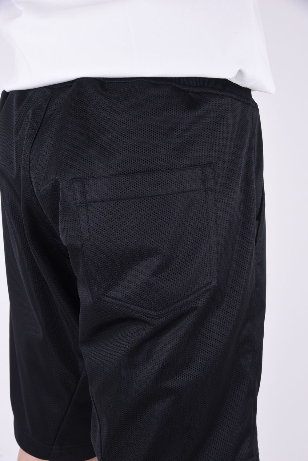《1PIU1UGUALE3 RONE》 R[10] 113 LAYERED MESH EASY SHORTS  BLACK / 113ロゴ レイヤード メッシュ ショーツ ブラック