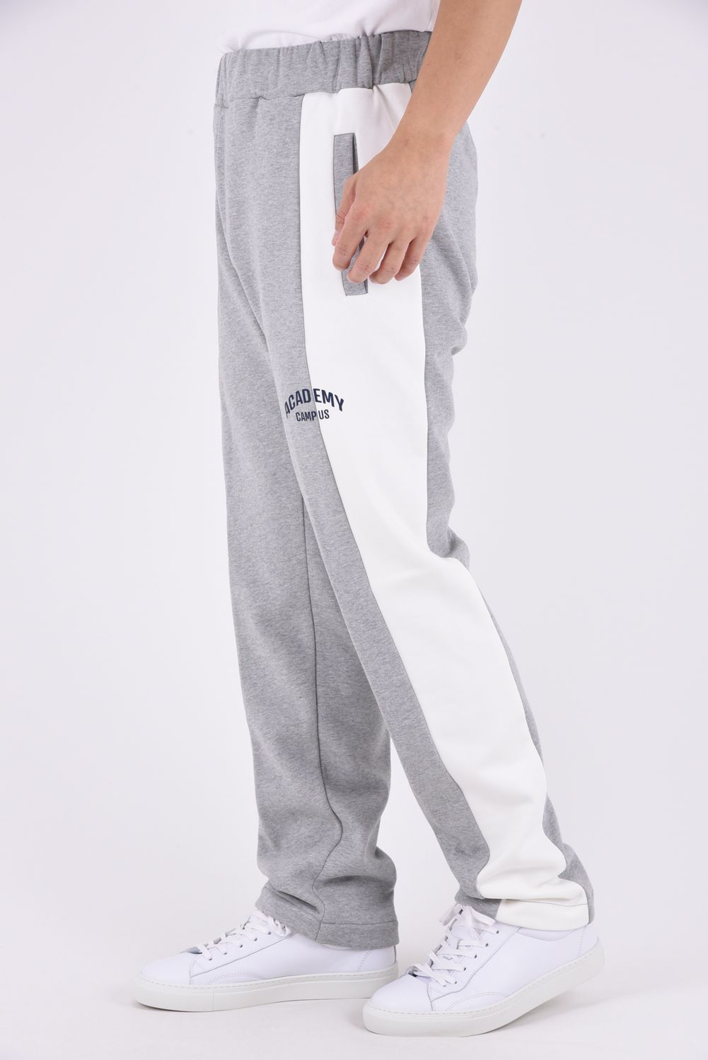 【26AW】 DREW PANT / ツートーン サイドライン スウェットパンツ (グレー/ホワイト)