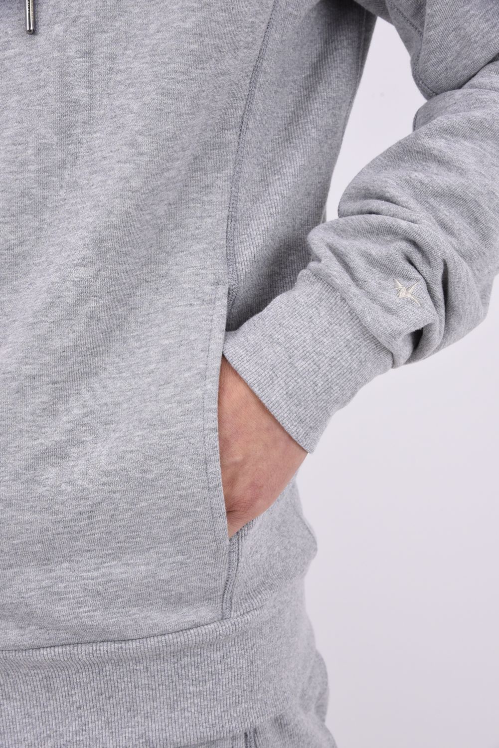 【26AW】 HEAVY FRENCH TERRY SCRIPT CODE LOGO HOODIE / フレンチテリー ロープロゴ ジップアップフーディー (グレー)