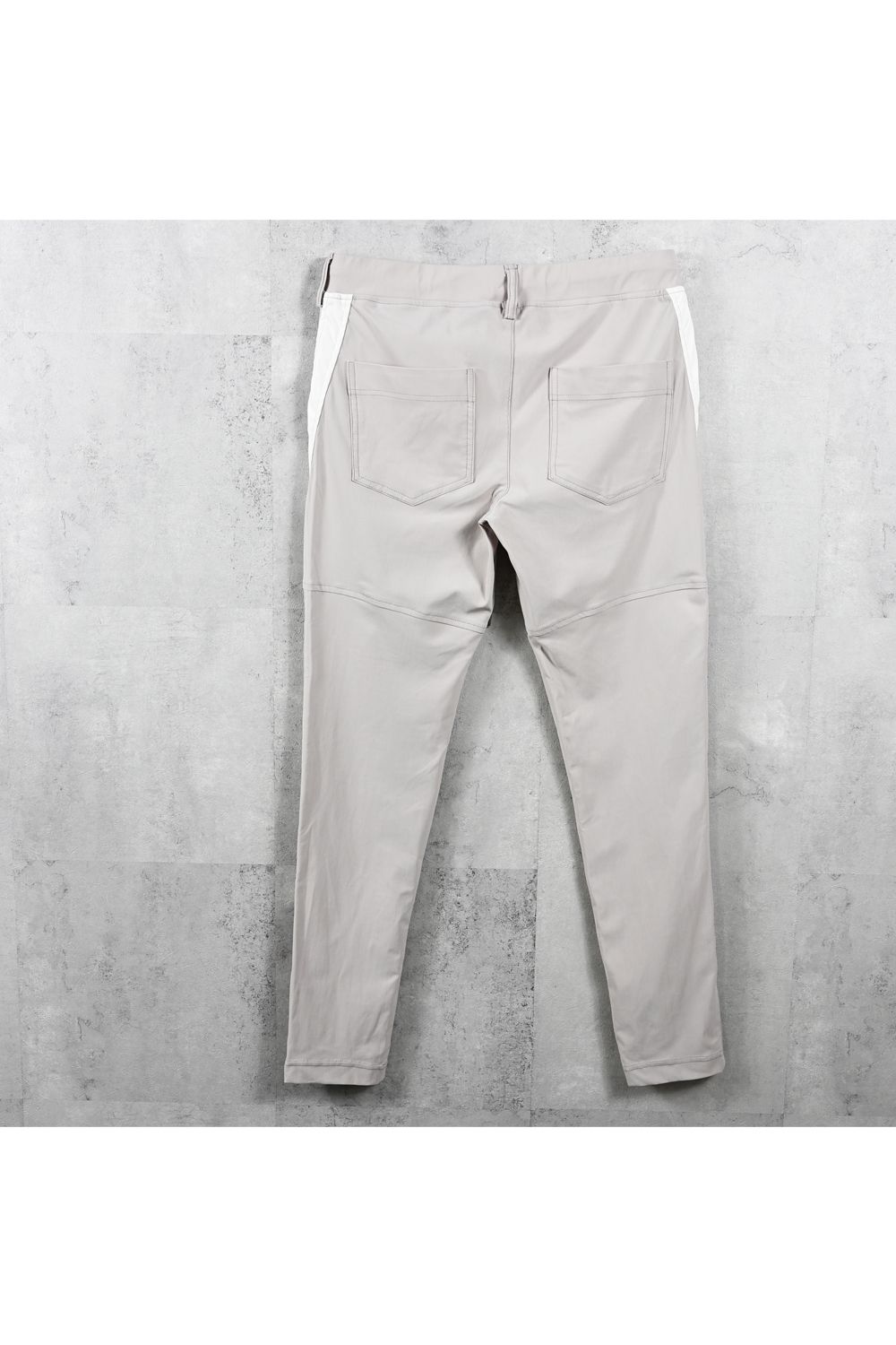 TYLER NYLON PANTS / ストレッチナイロン サイドライン タイトテーパード イージーパンツ (グレージュ) (5月中旬頃入荷予定) ※オーダー締切:2月15日(日)18時