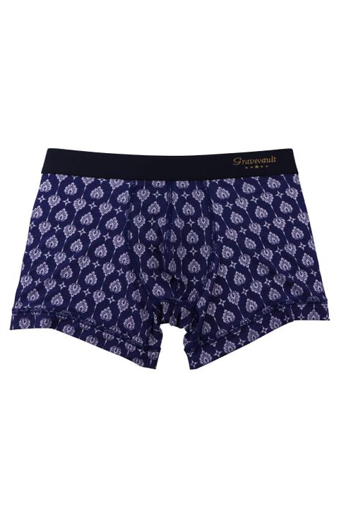 Botanical Plants Short Boxer - ネイビー