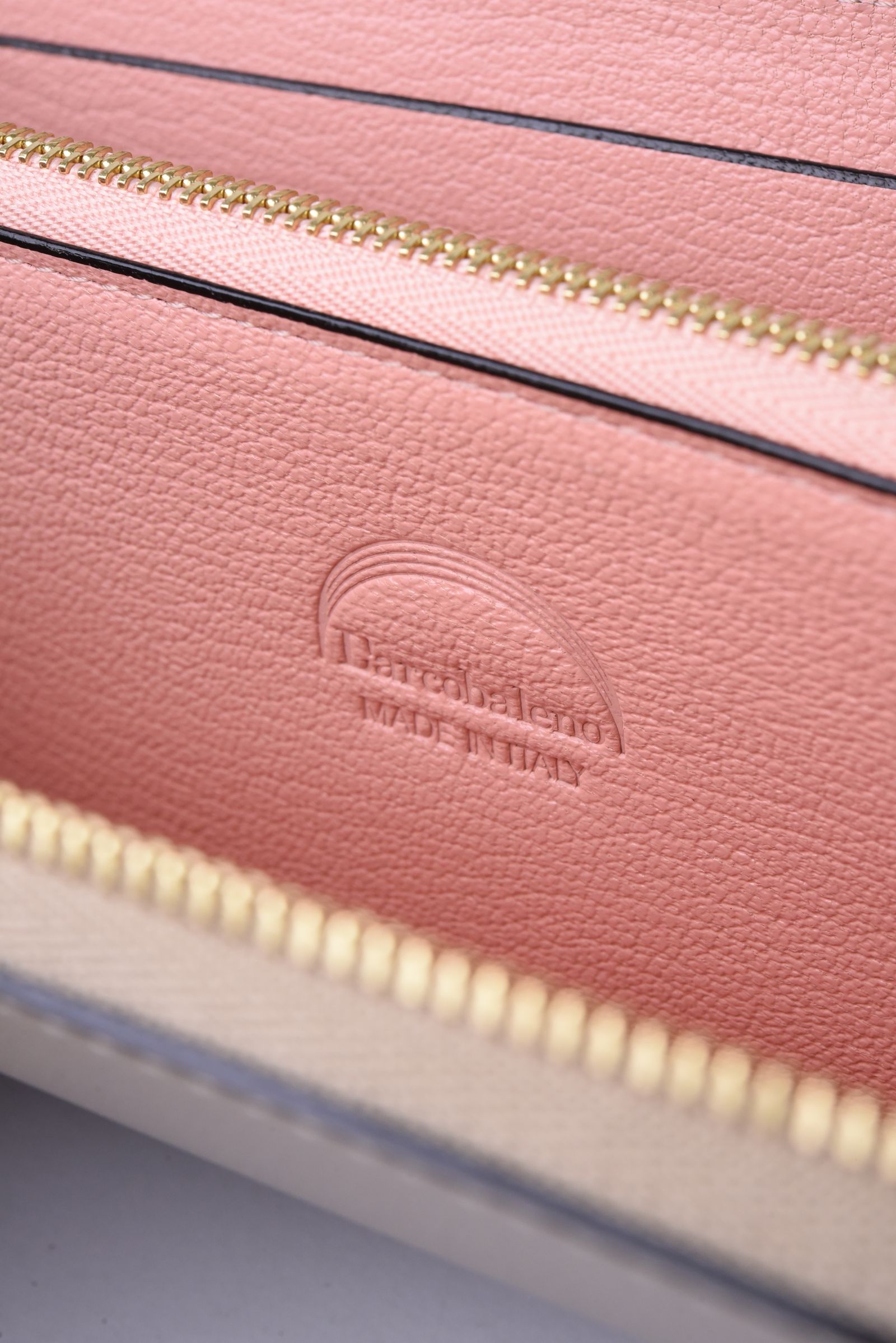 【残り1点】 ROUND ZIP LONG WALLET / LA409 ラウンドジップ ロングウォレット ベージュ / ピンク