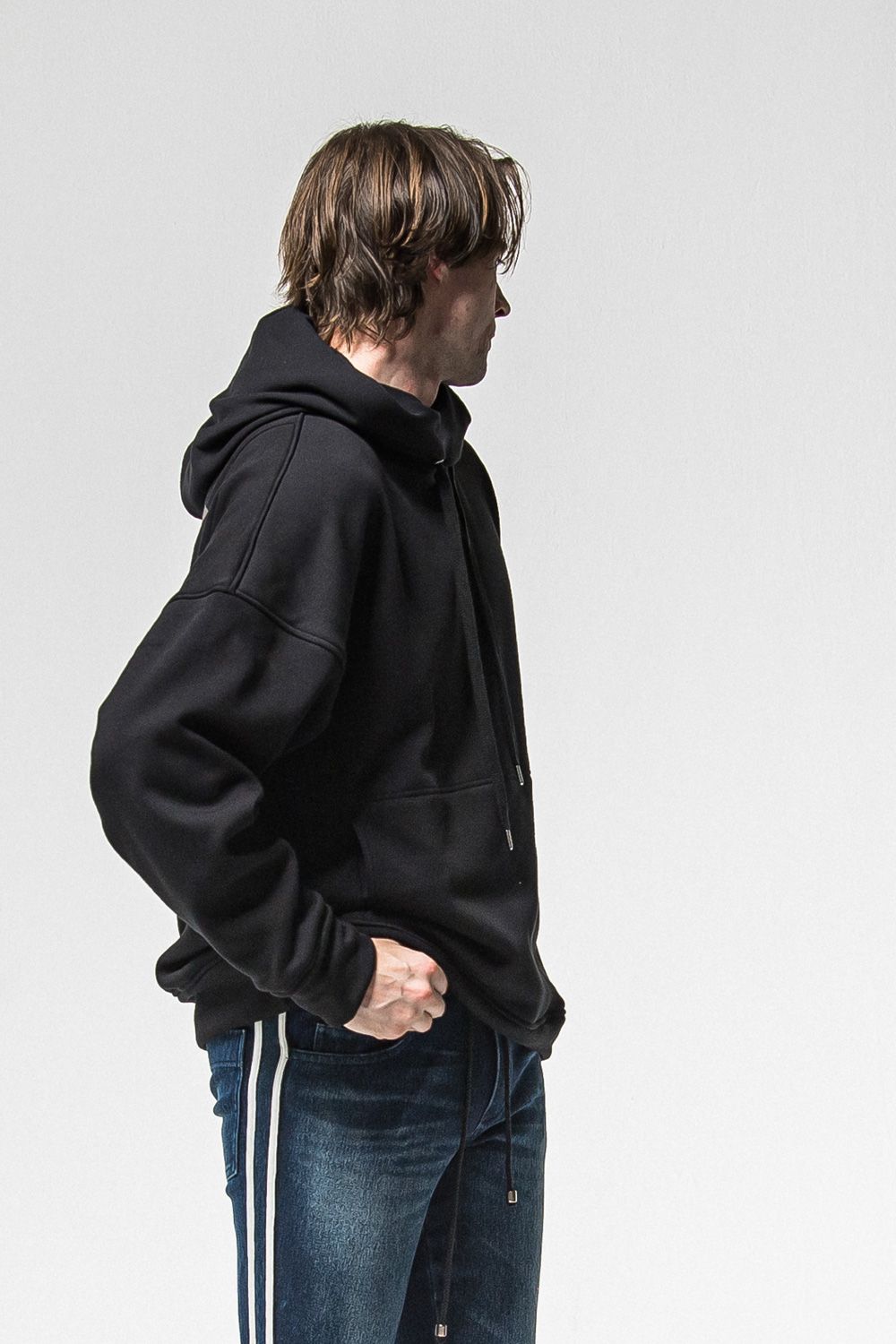 FRAIDAY OLD COVER VELOURS FLEECE HOODIE / 裏ベロアフリース カバーデザイン ロングスリーブ フーディー (ブラック) (11月上旬入荷予定) ※オーダー締切：9月1日(月)18:00