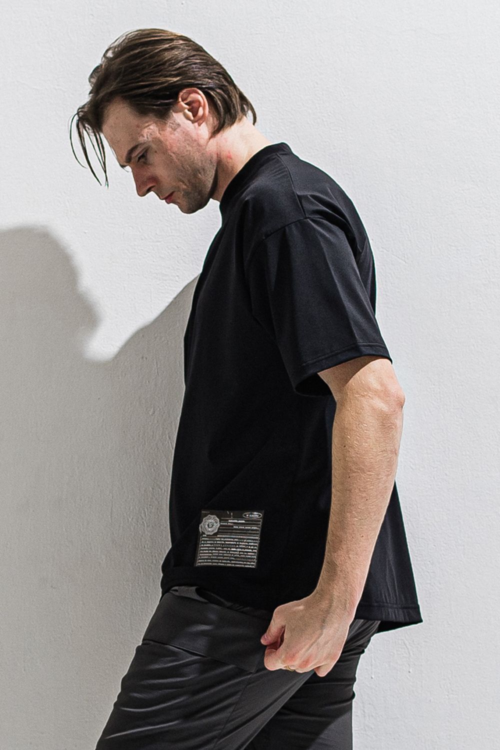 WILL OVERNYLON T / ナイロントリコット メッセージプリント オーバーサイズ Tシャツ (ブラック) (4月上旬入荷予定) ※オーダー締切12/13(土)17:00