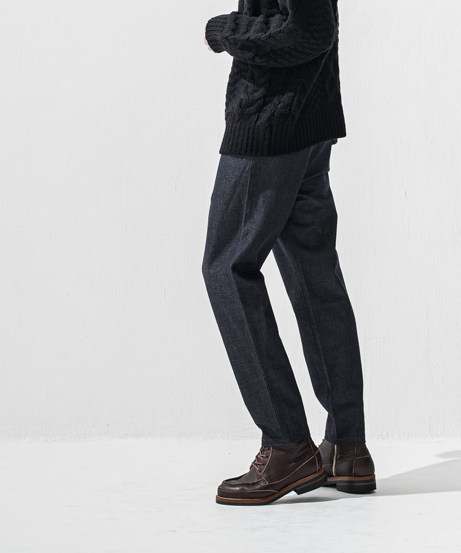 PAT WIDE EASY PANTS / ワイドテーパード イージースラックス (デニム) (12月上旬入荷予定) ※オーダー締切:9月7日(月)17時