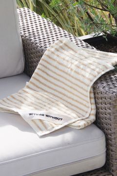 Face Towel / シルク混 フェイスタオル (アイボリーストライプ)