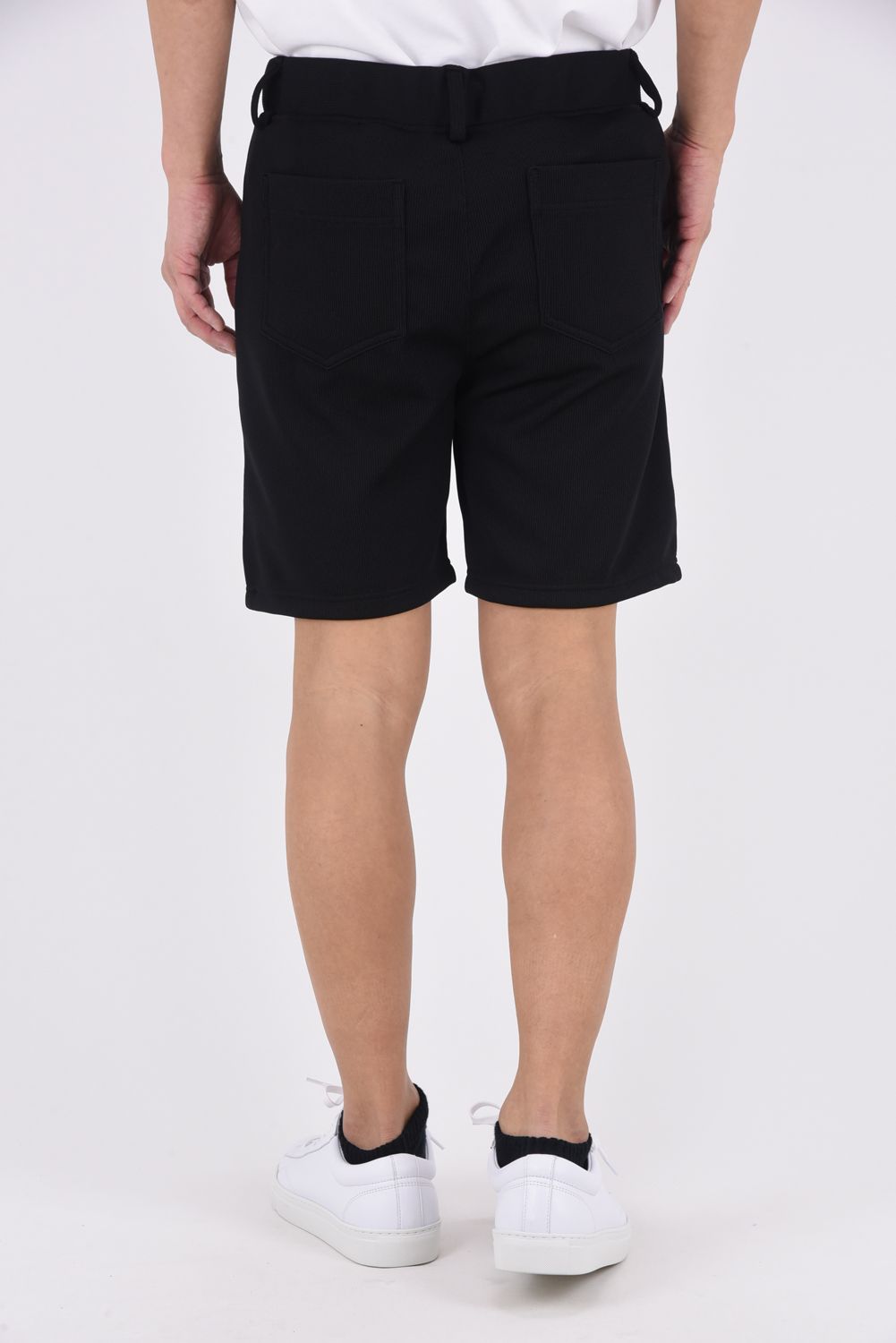 AZE SHORTS / 畦編みニット ショートパンツ (ブラック)