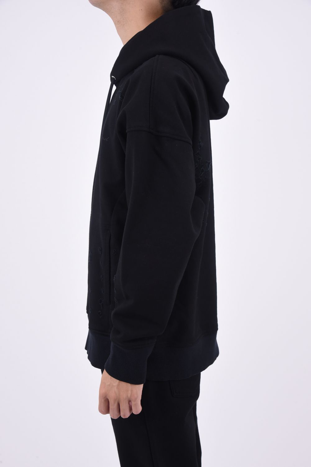 VINTEAGE LOOSE HOODIE / ルーズフィット パーカー クラッシュブラック