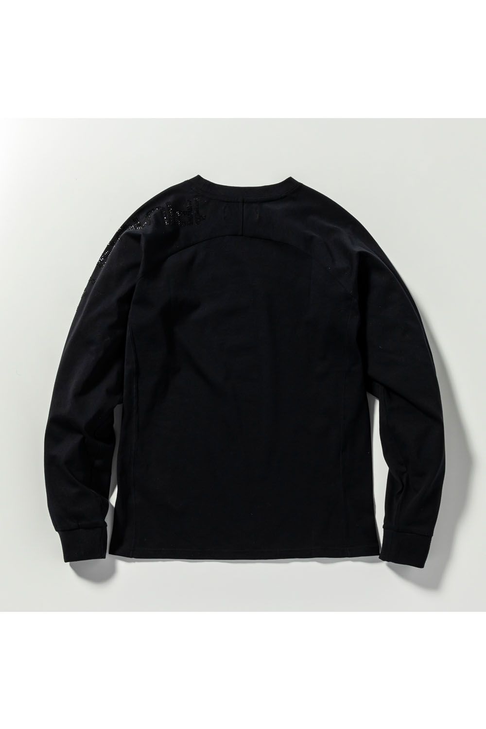 SLEEVE RHINESTONE LONG T-SHIRT / スリーブ ラインストーン ロングTシャツ ブラック