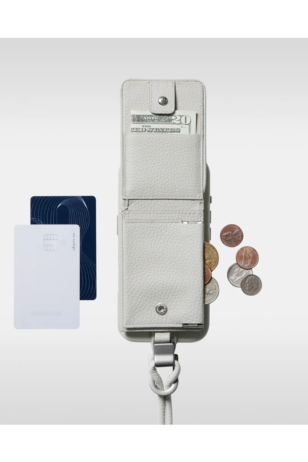 EXCHANGE-SHOULDER-WALLET-SET / ストラップ付き MagSafe対応 ショルダーコンポジションクロスボディウォレット (マシュマロ)