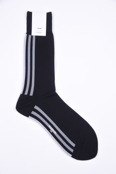 BACK STRIPE / 日本製 バックストライプ ラインソックス ブラック / グレー