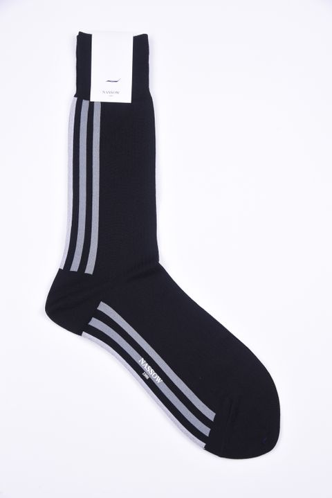 BACK STRIPE / 日本製 バックストライプ ラインソックス ブラック / グレー
