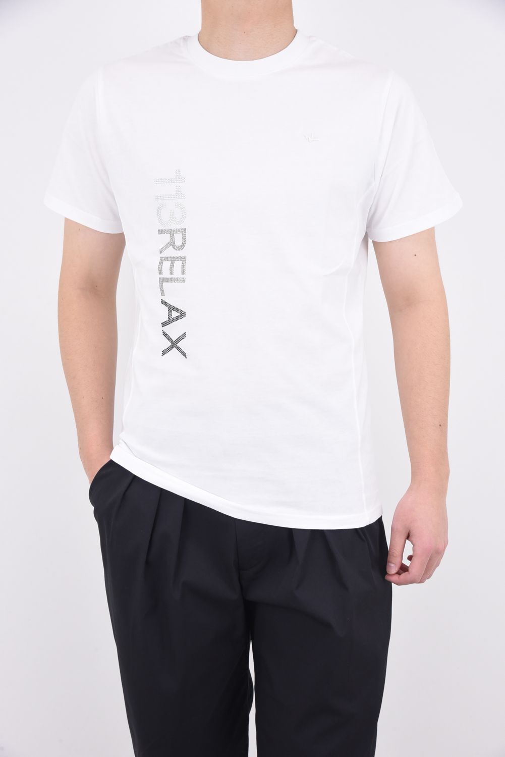 1PIU1UGUALE3 RELAX - SHINING STONE T-SHIRTS / ラインストーン