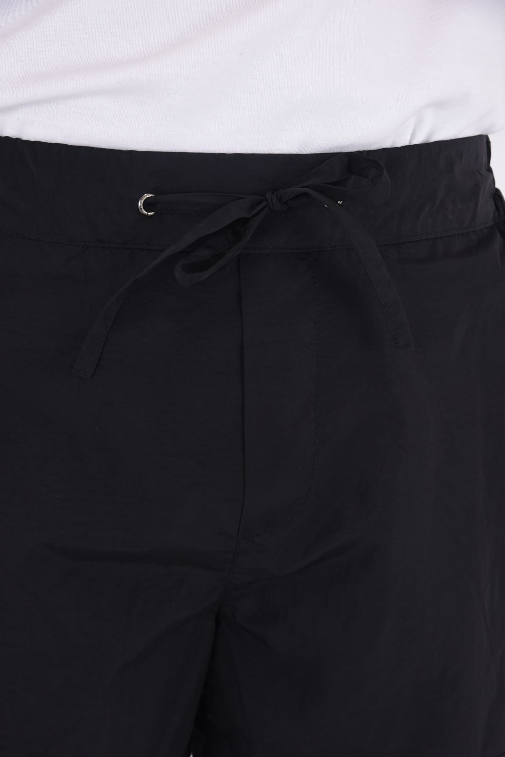 SALTWATER PATCH PANTS / 水陸両用 光沢ナイロン ショートパンツ (ブラック)