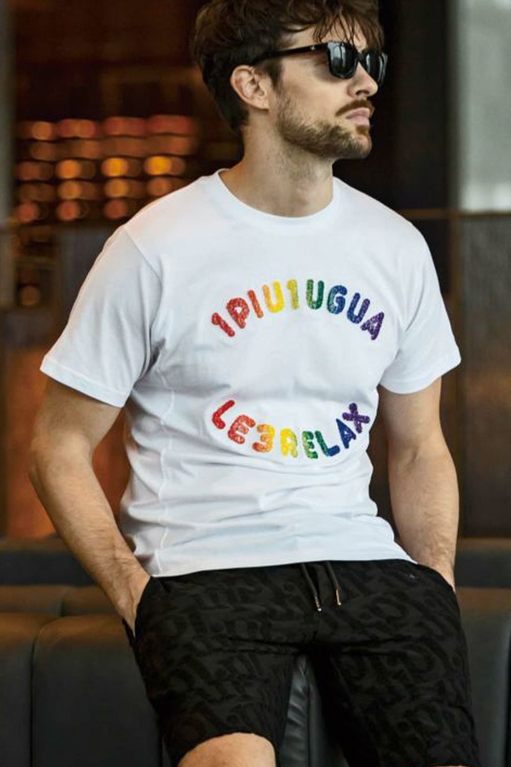 RAINBOW TOOTHBRUSH EMBROIDERY T-SHIRTS / レインボー サークルロゴ 半袖Tシャツ ホワイト