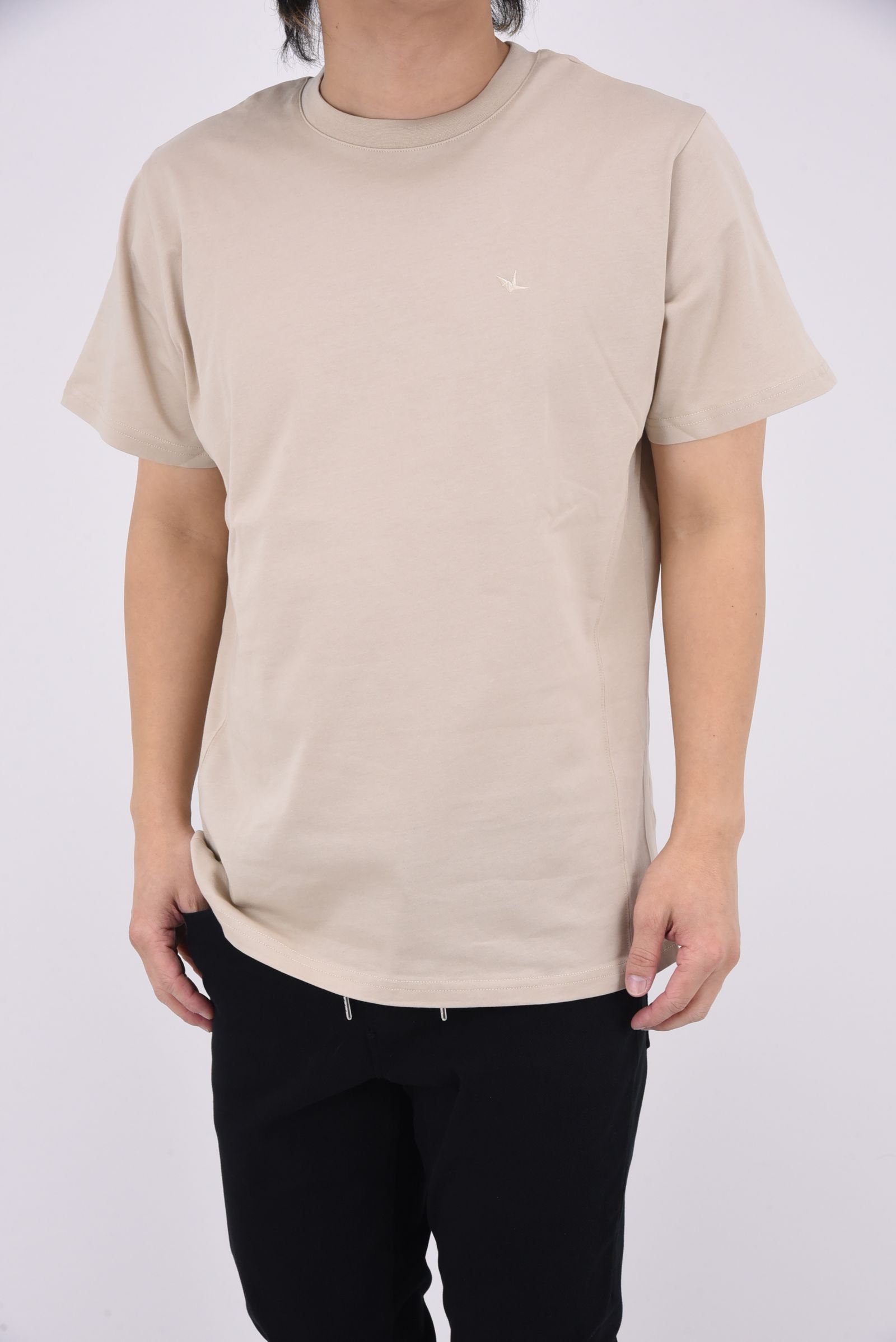 RHINESTONE T-SHIRT / ラインストーン バックロゴ Tシャツ (ベージュ)