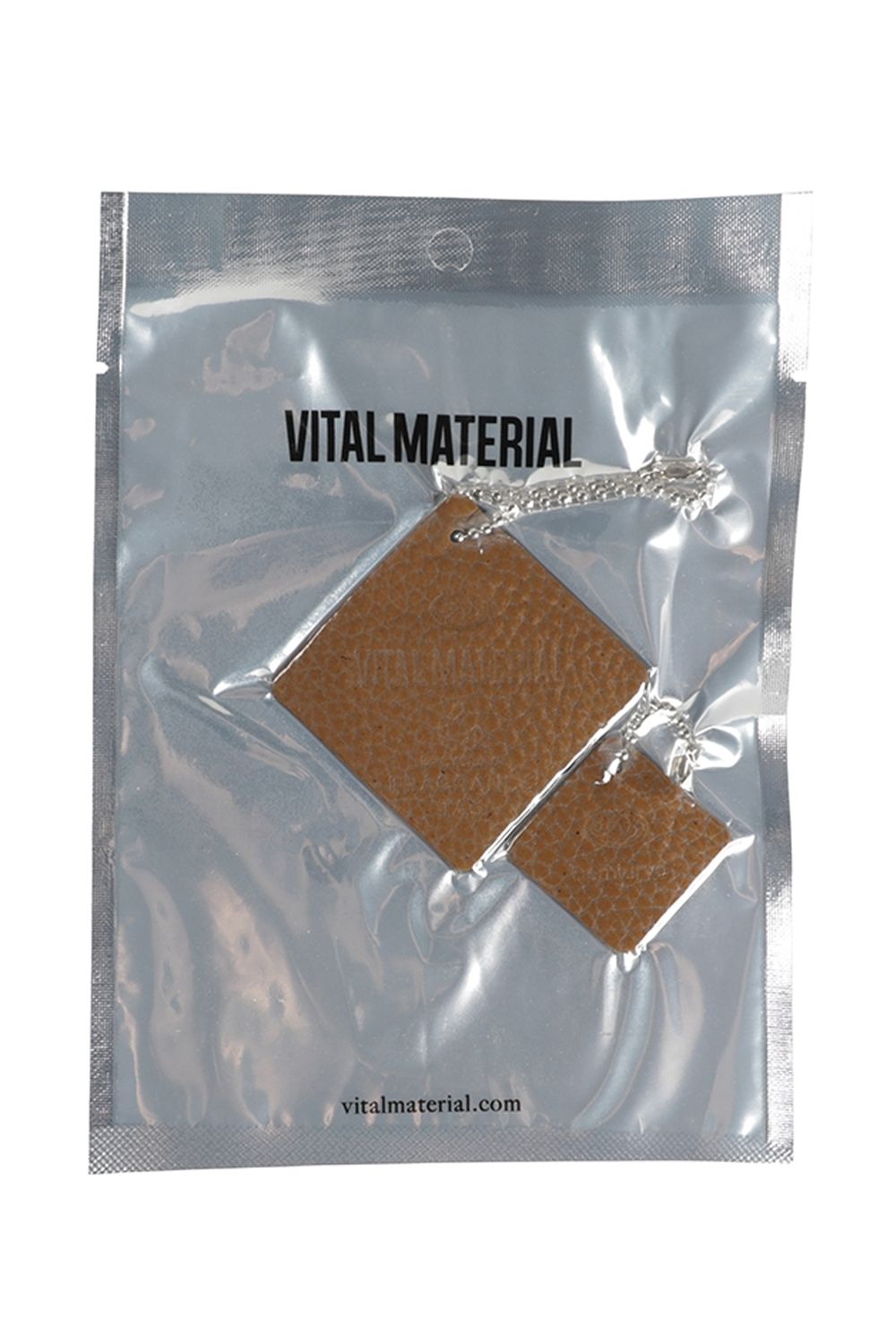 DEMIU  /  VITAL MATERIAL FRAGRANCE TAG / フレグランスタグ アップサイクルレザー エトープ / シルバー