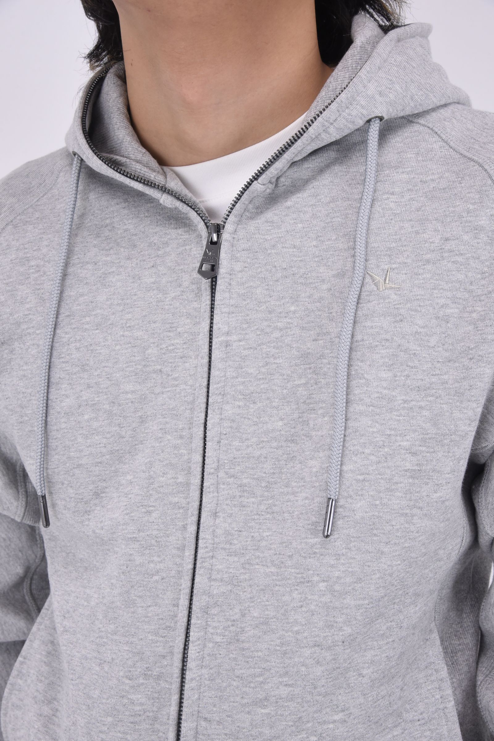 CIRCLE HOODIE / サークルロゴ ジップアップフーディー (グレー)