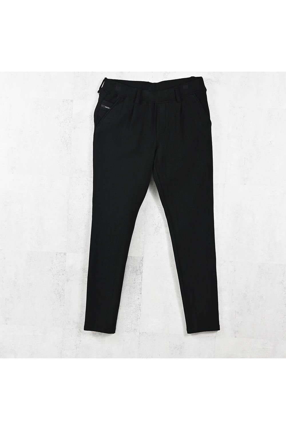 CHRIS EASY TUCK PANTS / ブリスターニット スラックスイージータックパンツ (ブラック) (4月中旬入荷予定) ※オーダー締切:2月15日(日)18時