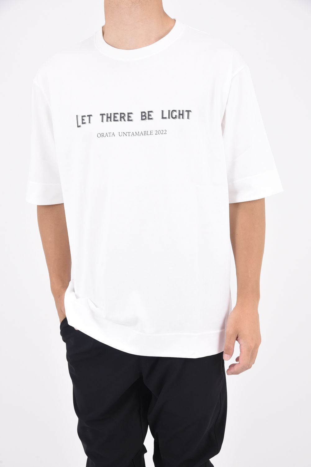 LIGHT crew T / メッセージプリント 半袖Tシャツ ホワイト