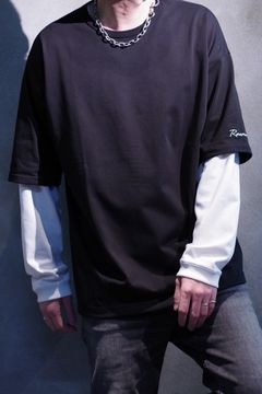 FAKE LAYERED LONGSLEEVE / ロングスリーブフェイクレイヤードTシャツ ブラック / ホワイト