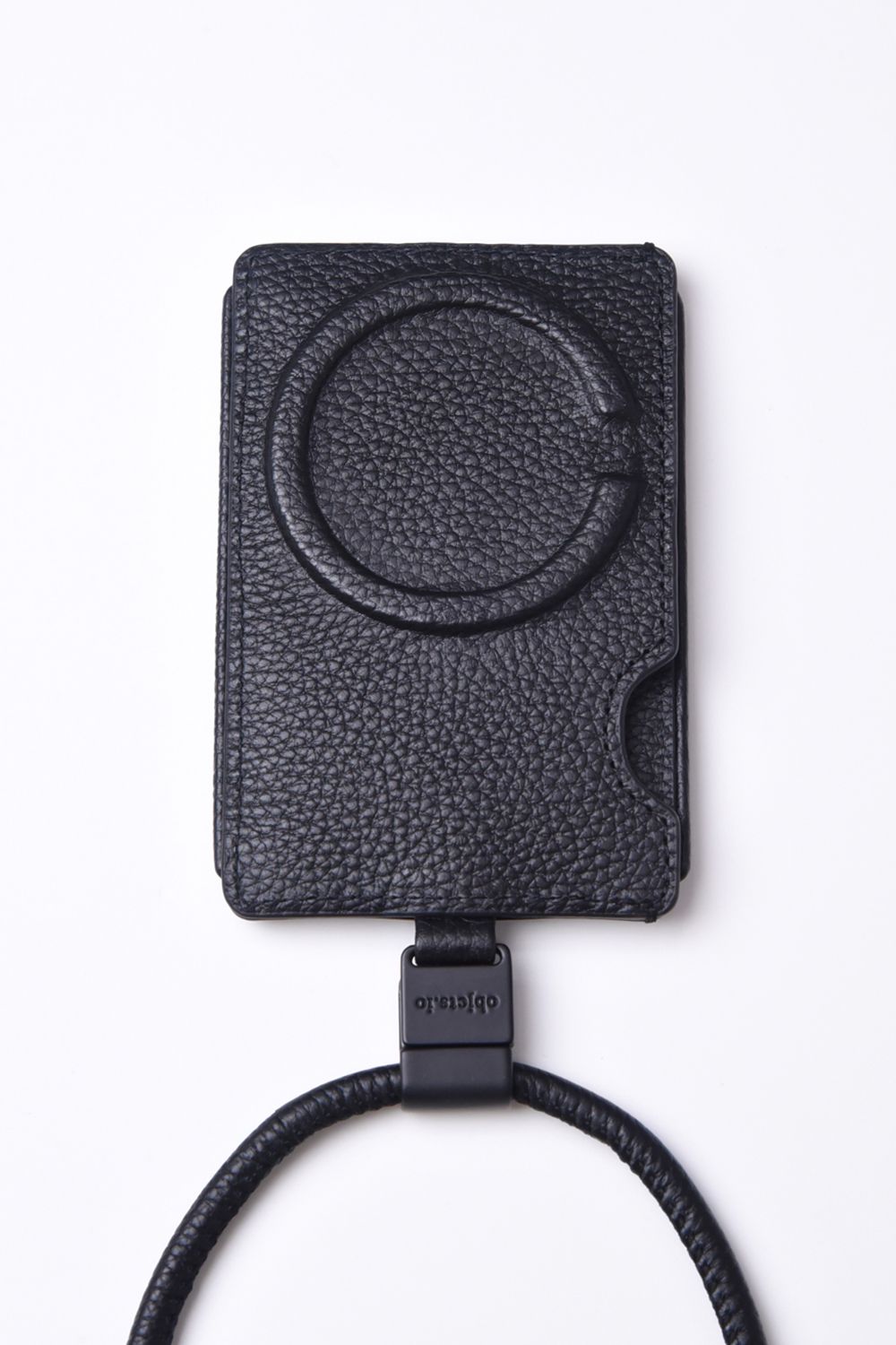 EXCHANGE-SHOULDER-CARDCASE-SET / ストラップ付き MagSafe対応 ショルダーコンポジションスリムカードケース (ブラック)