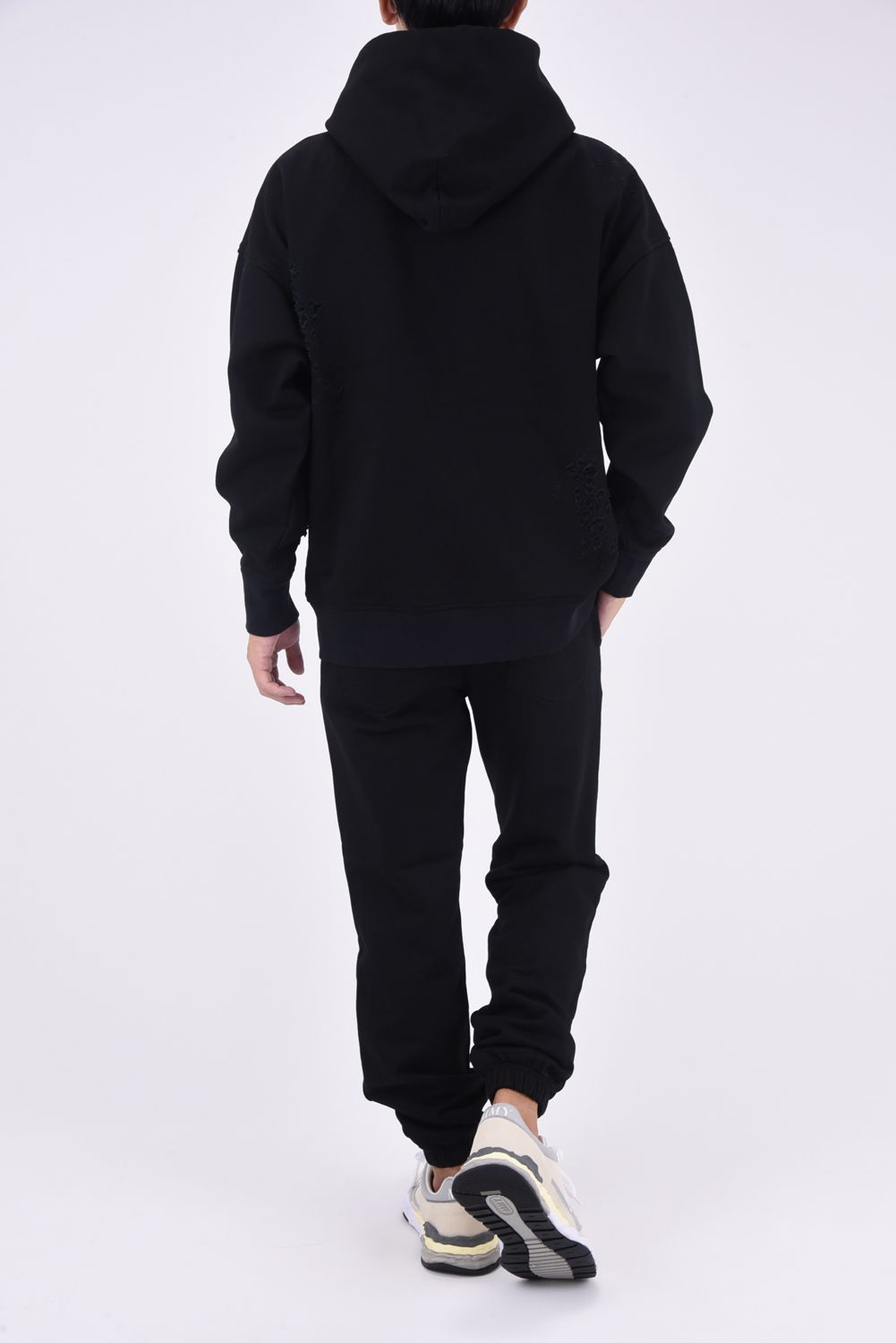 VINTEAGE LOOSE HOODIE / ルーズフィット パーカー クラッシュブラック