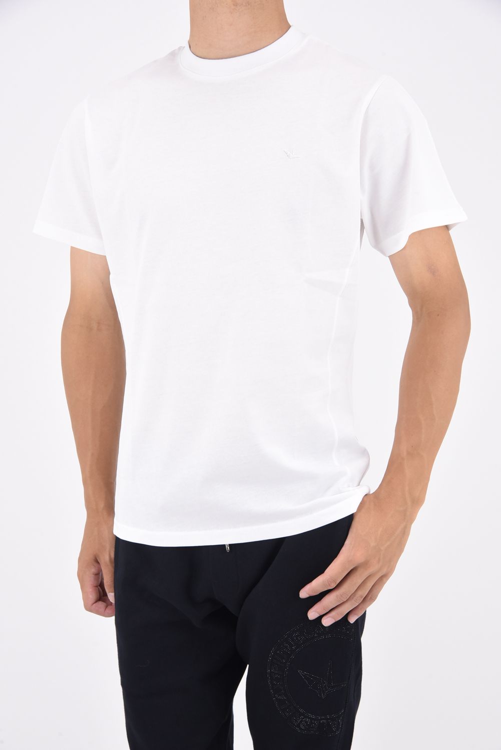 CIRCLE LOGO RHINESTONE SHORT SLEEVE T-SHIRT / サークルロゴ ラインストーン 半袖Tシャツ ホワイト