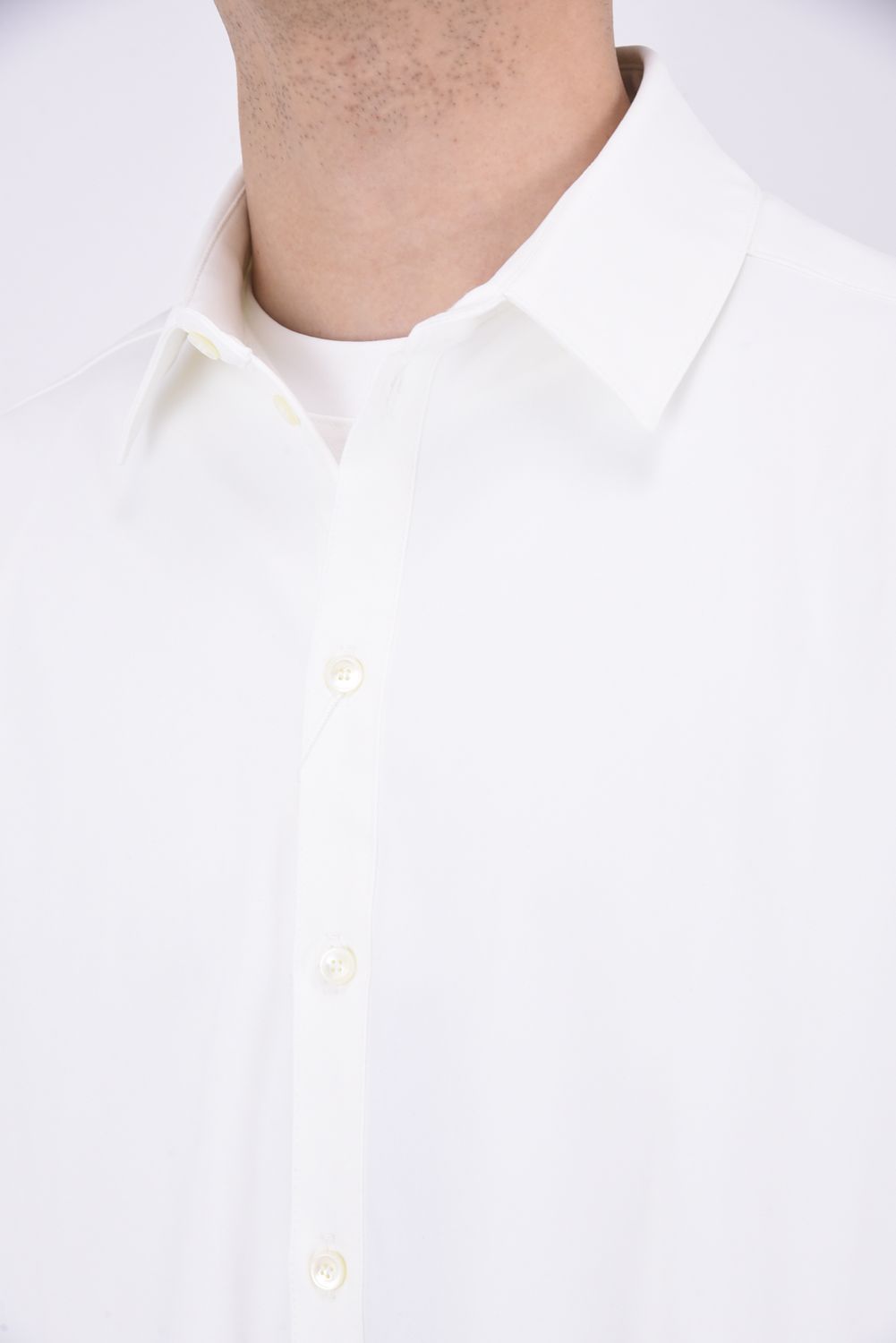 NYLON JACK SHIRTS / 【定番】 Aラインシルエット ナイロンシャツ ホワイト